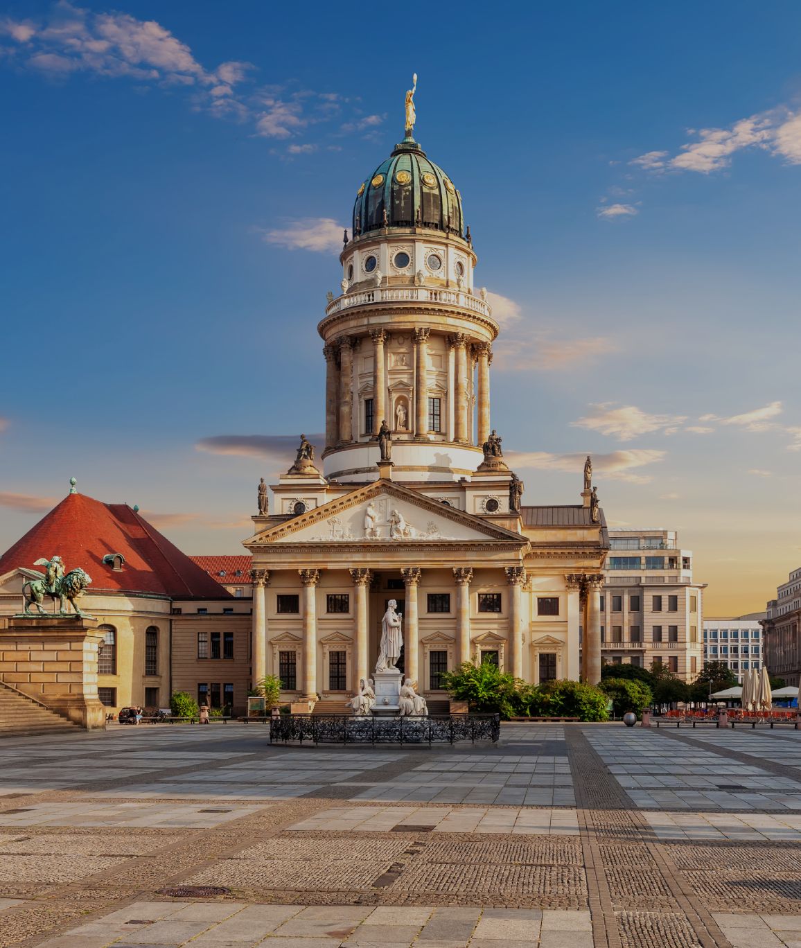 Die Neue Kirche oder die Deutsche Kirche auf dem Gendarmenmarkt in Berlin